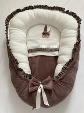 Afbeelding in Gallery-weergave laden, Babynestje &quot;Monza&quot; Taupe Ecru