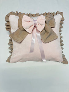 Kussen "Monza" Softie Roze Lurex Strik