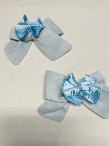 Strik klein "Monza" Softie Blauw Wit