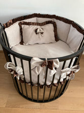 Afbeelding in Gallery-weergave laden, Boxkleed &quot;Genua&quot; Taupe Ecru