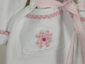 Badjasje "Bilbao" wit-roze bloem