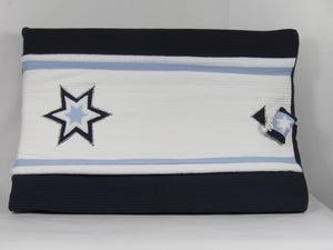 Waskussenhoes "Pisa" donkerblauw-lichtblauw