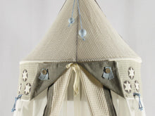 Afbeelding in Gallery-weergave laden, Klamboe &quot;Florence&quot; naturel/lichtblauw