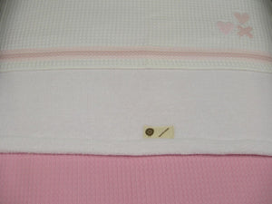 Babydekentje "Pisa" roze-wit
