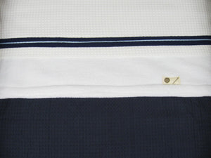 Babydekentje "Pisa" donkerblauw-wit