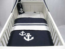 Afbeelding in Gallery-weergave laden, Babydekentje &quot;Pisa&quot; donkerblauw-anker