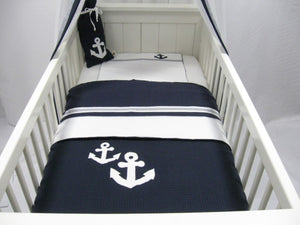 Babydekentje "Pisa" donkerblauw-anker