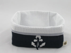 Billendoekmandje "Birmingham" donkerblauw-anker