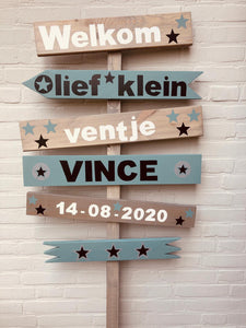 Geboortebord "Bern" Vince old green