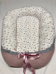 Babynestje "Bremen" dubbelzijdig misty pink
