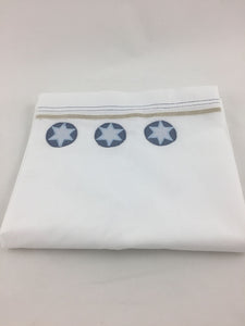Lakentje "Bari" wit denim ster-rondje