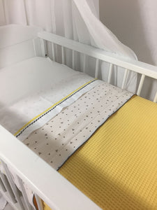 Babydekentje en lakentje set "Bari" geel triangel